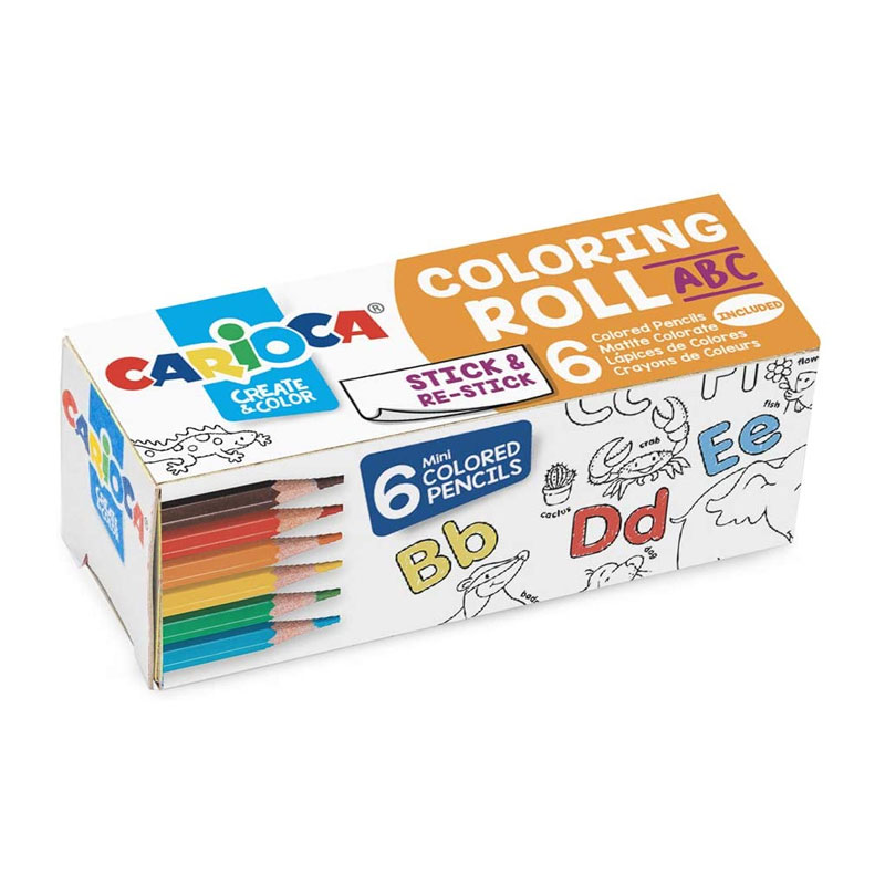 Set de 6 lápices de colores y rollo para colorear Carioca