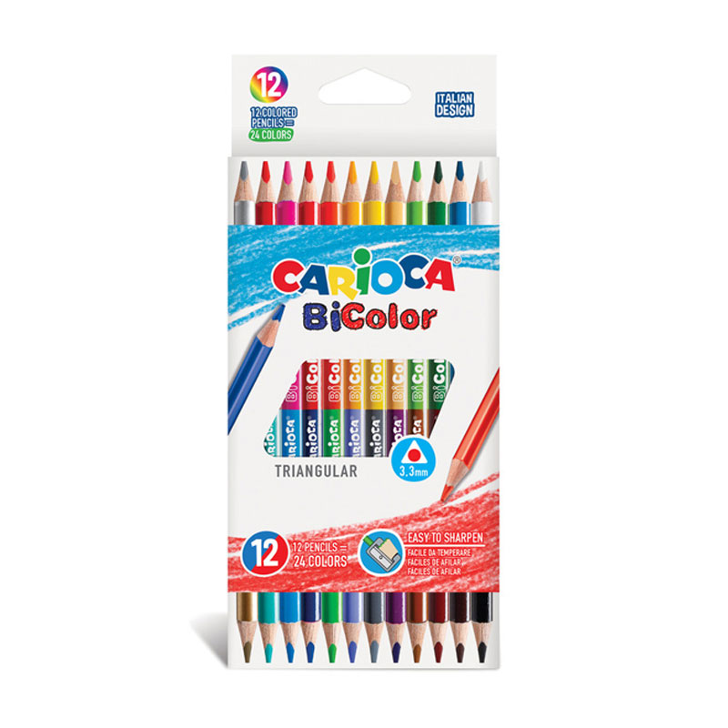 Set de 12 lapices de colores Carioca Bicolor