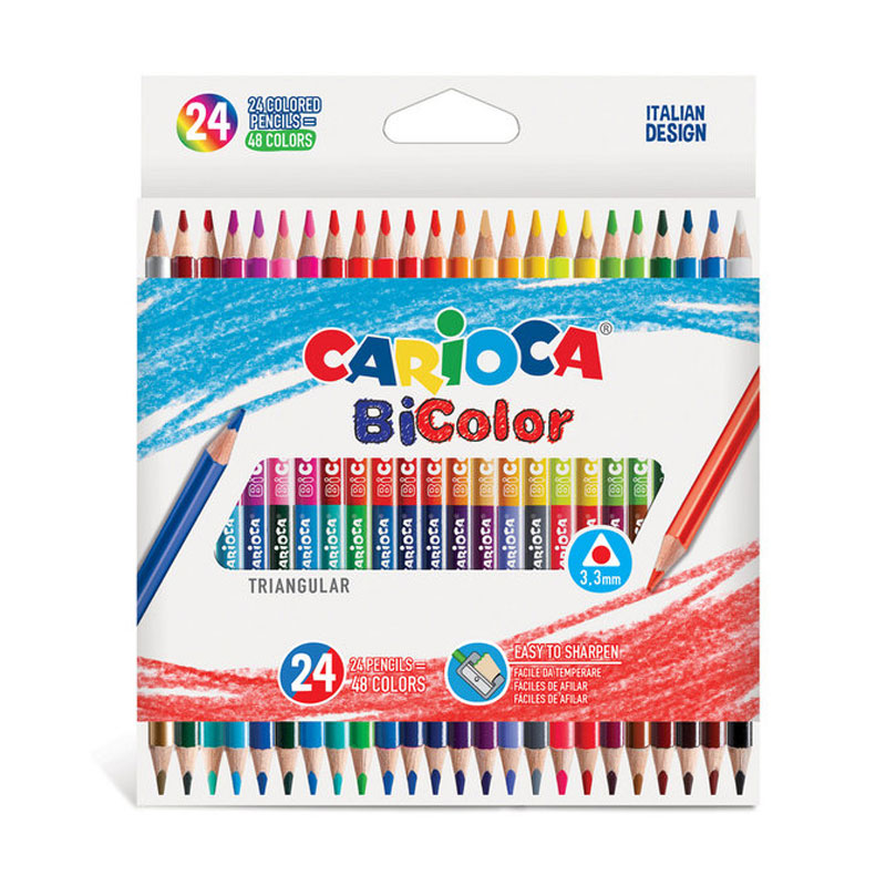 Set de 24 lapices de colores Carioca Bicolor