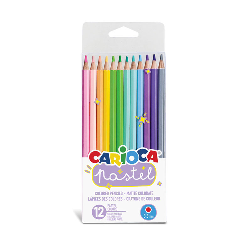 Set de 12 lapices de colores pastel Carioca Pastel