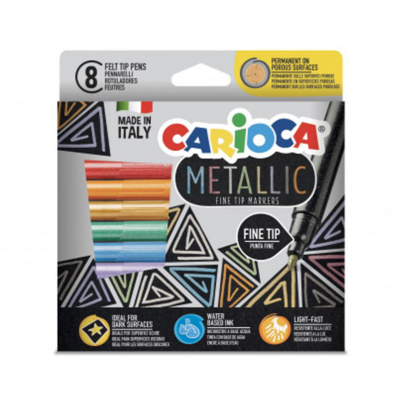 Set 8 rotuladores Carioca Metallic Fine Tip
