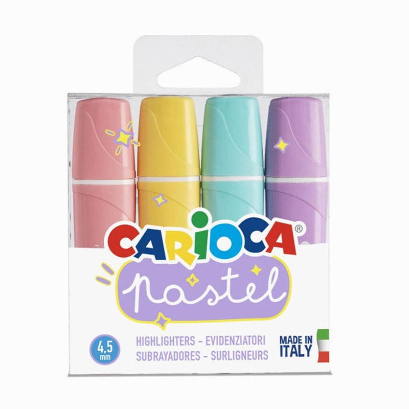 Set de 4 marcadores de colores pastel Carioca Pastel