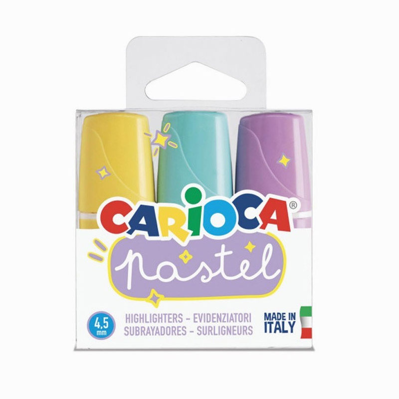 Distribuidor mayorista de Set de 3 marcadores de colores pastel Carioca Pastel