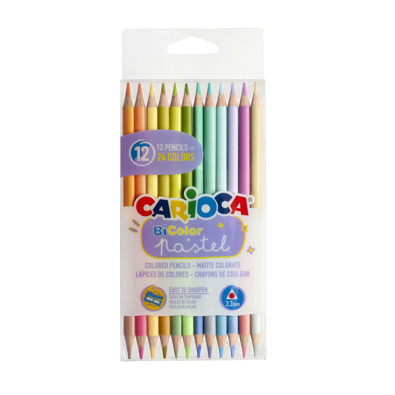 Set de 12 lápices de colores pastel Carioca Pastel Bicolor