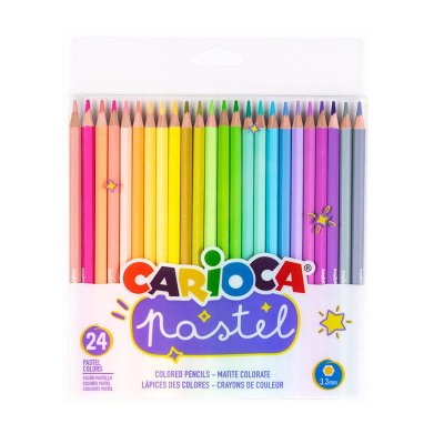 Set de 24 lapices de colores pastel Carioca Pastel