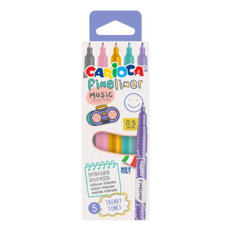 Fineliner Pack 5 Rotuladores Carioca Music Selection