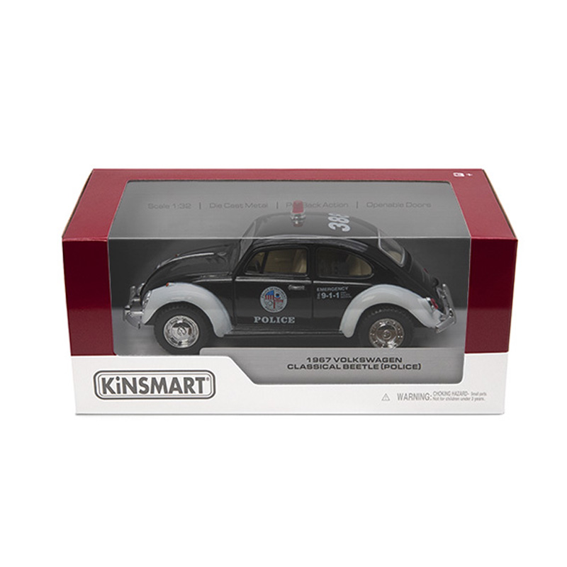 Miniatura coche 1967 Volkswagen Classical Beetle Police 1:32
