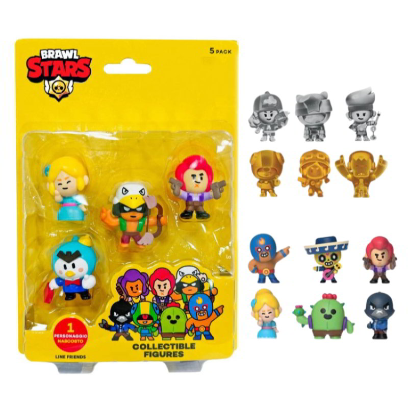 Pack 5 Figuras coleccionables Brawl Stars (modelo aleatorio)
