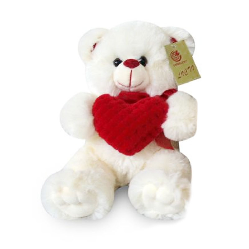 Distribuidor mayorista de Peluche oso blanco corazón 65cm