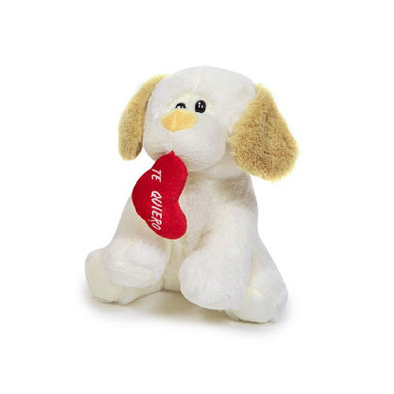 Distribuidor mayorista de Peluche perro c/corazón Te quiero - blanco