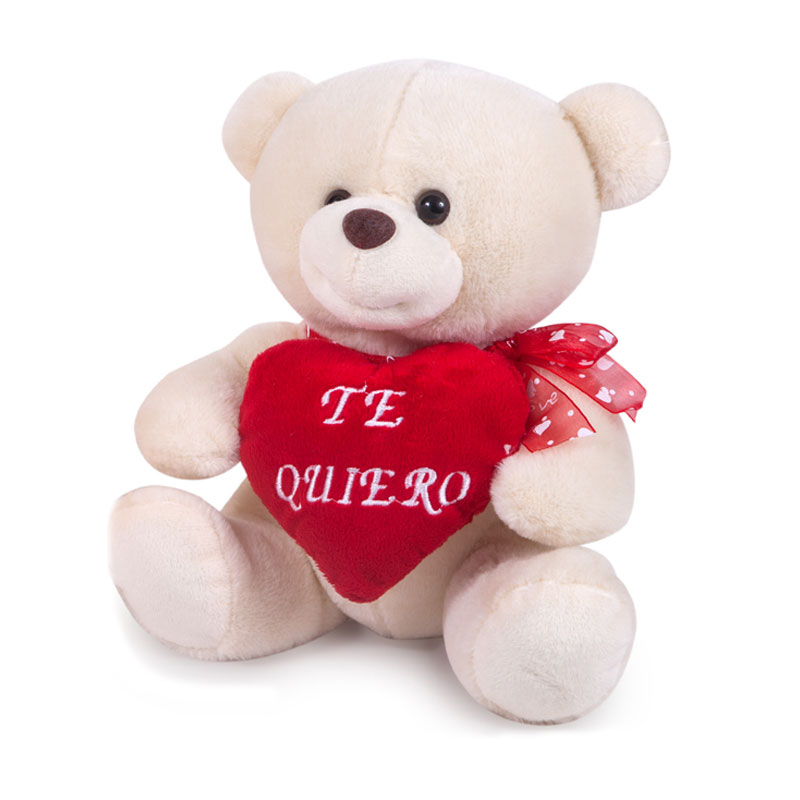 Peluche oso blanco corazón 25cm 批发