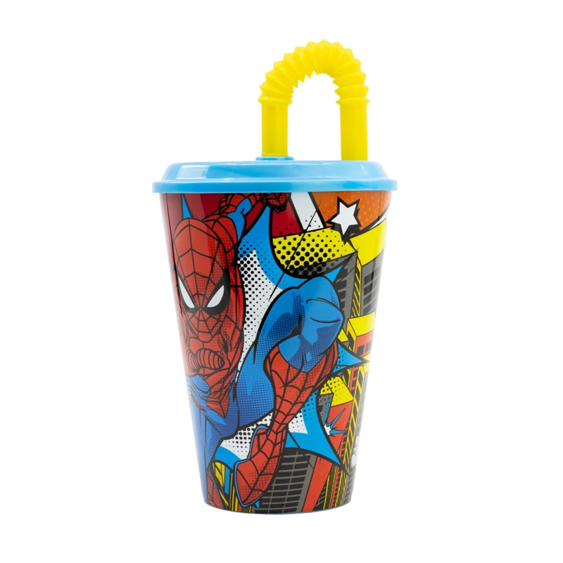 Vaso con caña 450ml Spiderman Arachnid Grid 批发