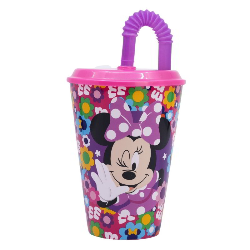 Vaso con caña 430ml Minnie Bold Florals