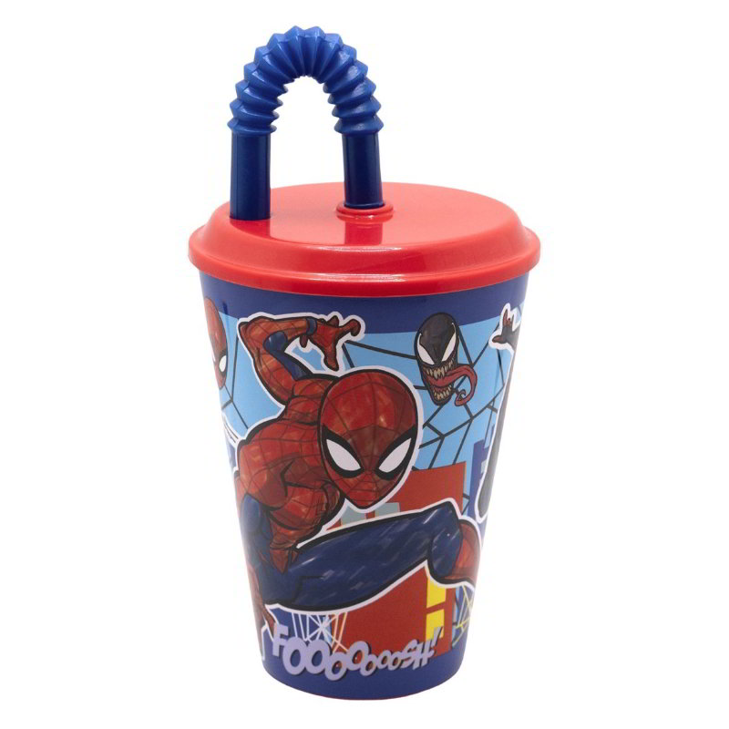 Vaso con caña 430ml Spiderman Mob Rules