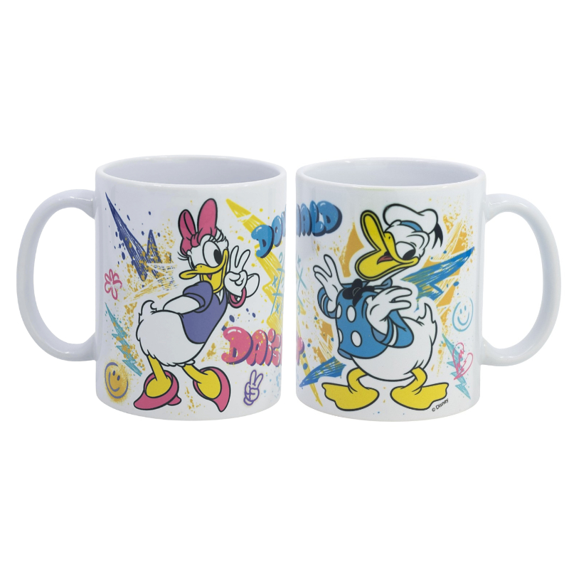 Taza cerámica 325ml 11oz Donald & Daisy Graffiti
