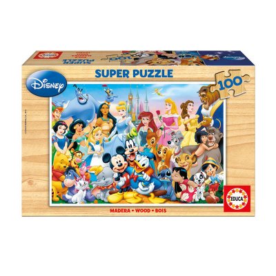 Puzzle madera El maravilloso mundo de Disney 100 pzs