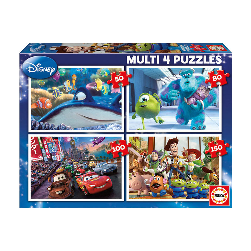 Multi 4 puzzles Pixar 50 80 100 150pzs