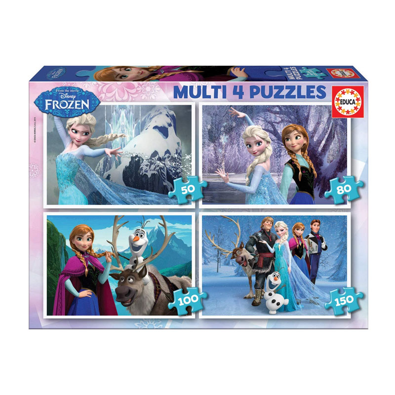 Multi 4 puzzles Frozen Disney 50-80-100-150pzs