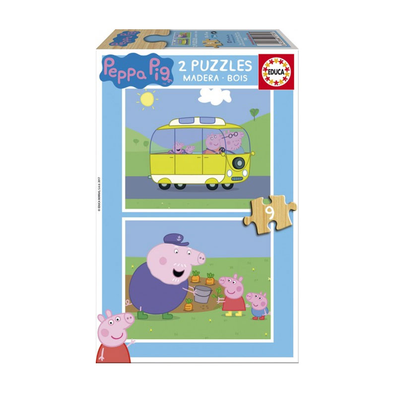 Puzzle madera Peppa Pig 2x9pzs