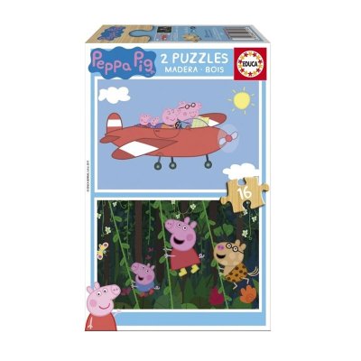 Puzzle madera Peppa Pig 2x16 pzs