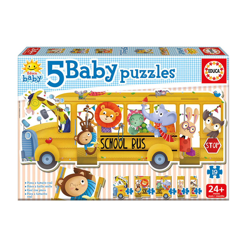 Baby Puzzle Autobús escolar animales