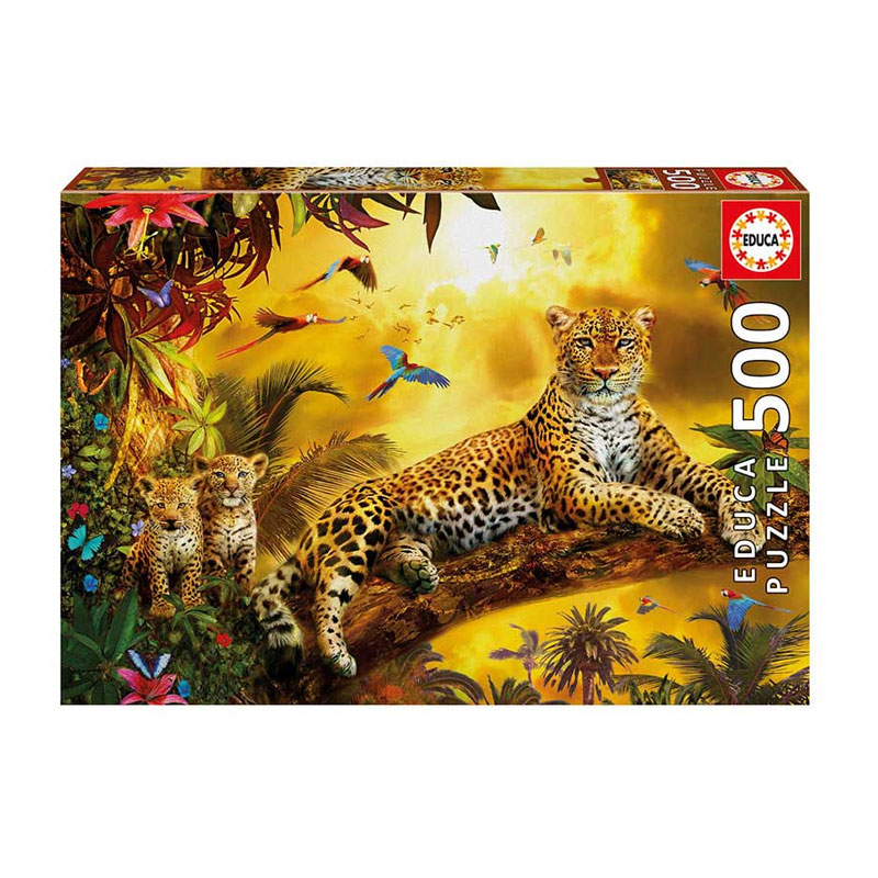 Distribuidor mayorista de Puzzle Leopardo y sus cachorros 500pzs