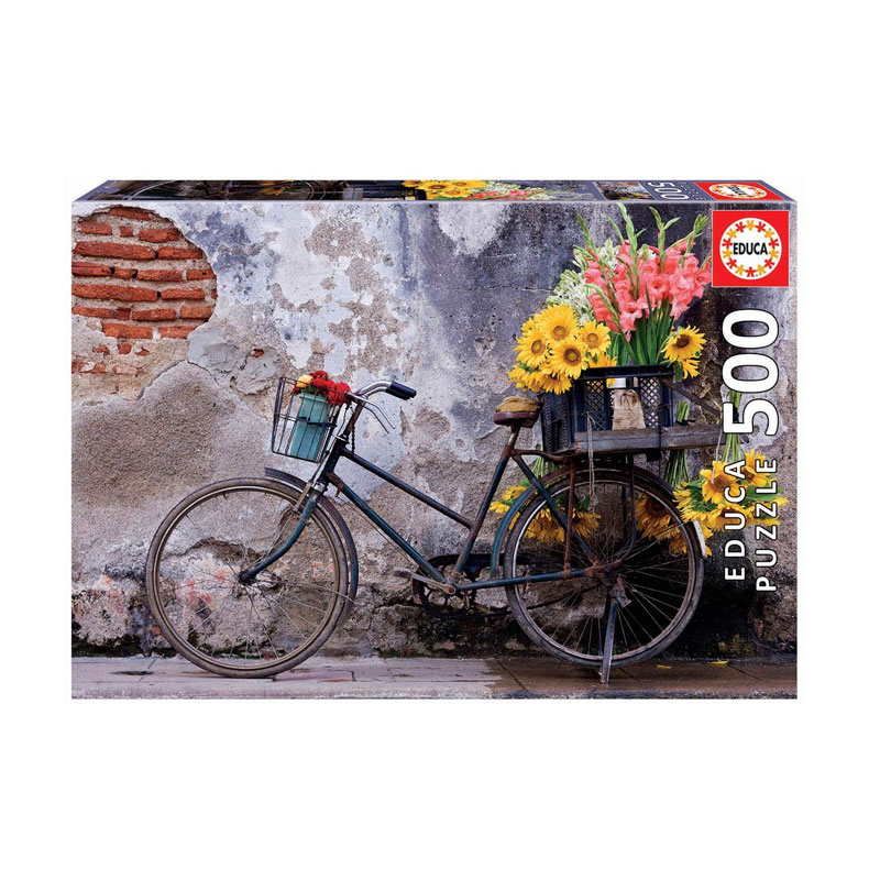 Puzzle Bicicleta con flores 500pzs