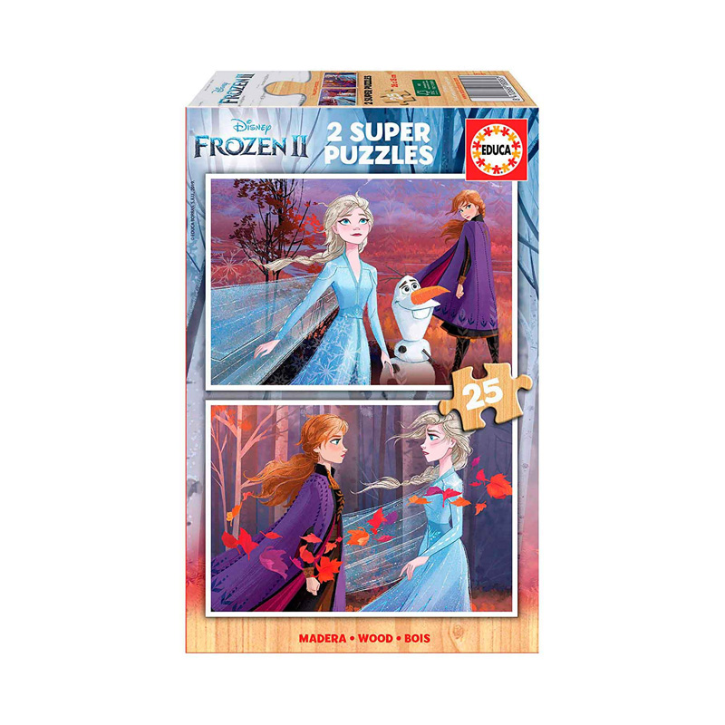 Puzzles madera Frozen II Disney 2x25pzs