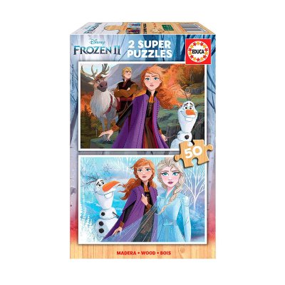 Puzzles madera Frozen II 2x50pzs