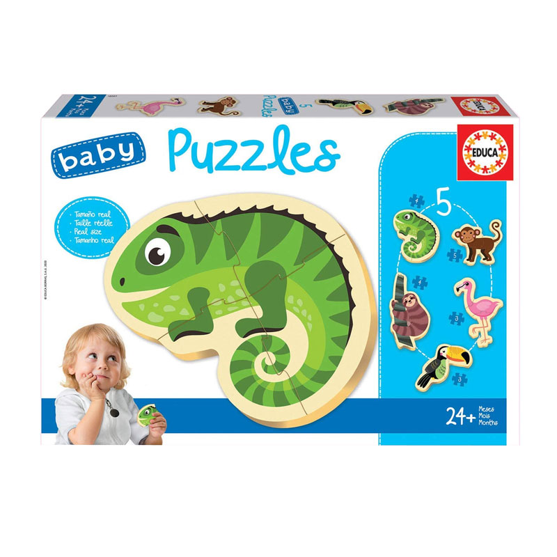 Baby Puzzle Animales tropicales 5x3/5pzs