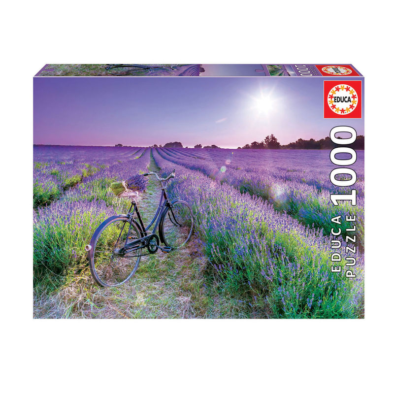 Puzzle Bicicleta en campo de lavanda 1000pzs