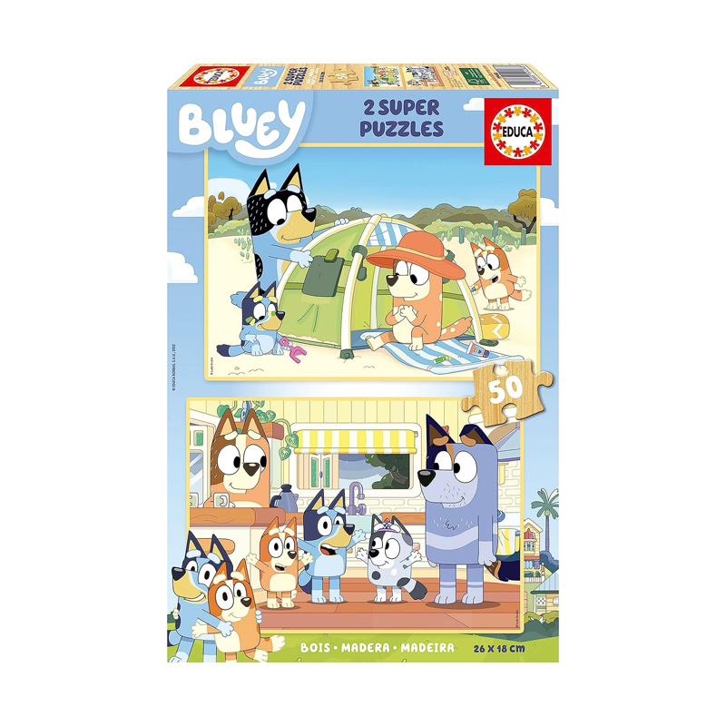 Puzzles madera Bluey 2x50pzs