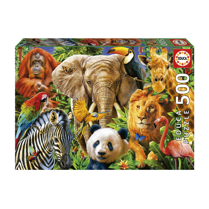 Puzzle Collage de animales salvajes 500pzs