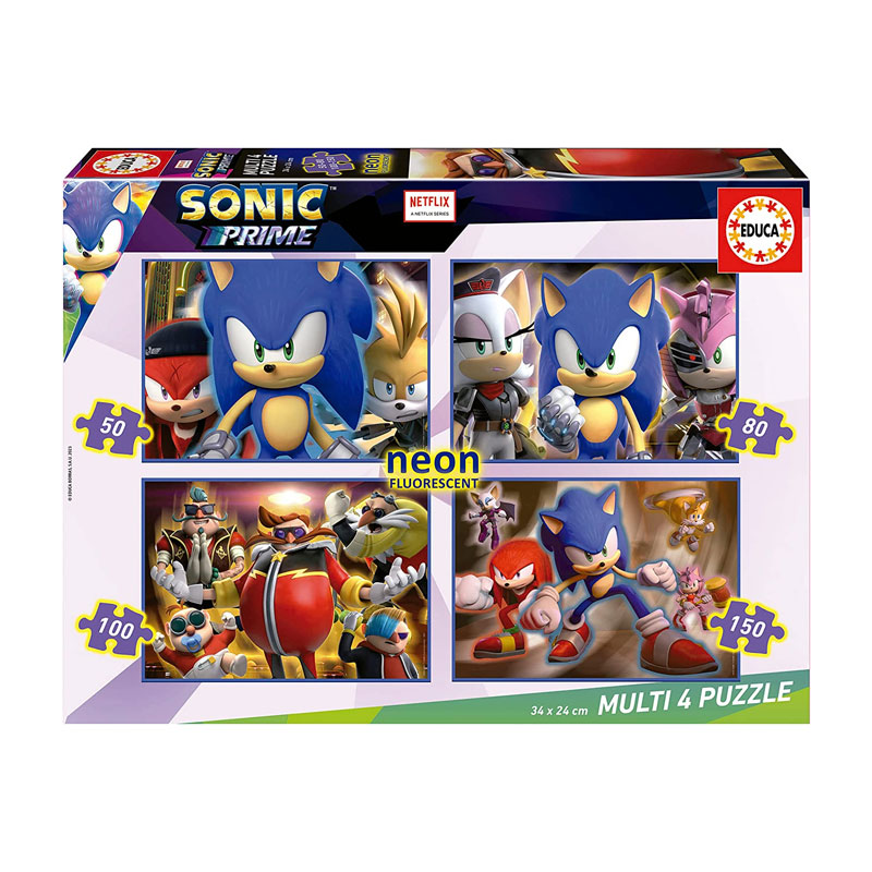 Multi 4 puzzles Sonic Prime Neon 50-80-100-150pzs 批发