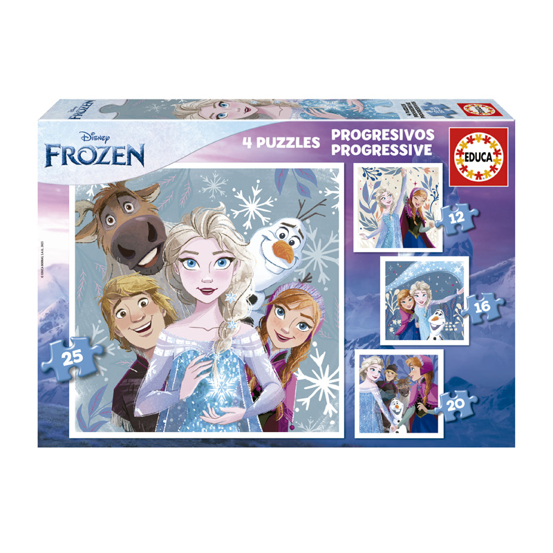 Puzzles Progresivos Frozen Disney 12-16-20-25pzs