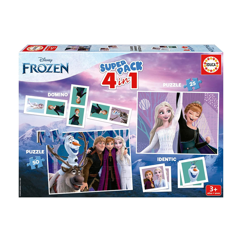 Puzzle Frozen Disney 4 en 1 25 50pzs