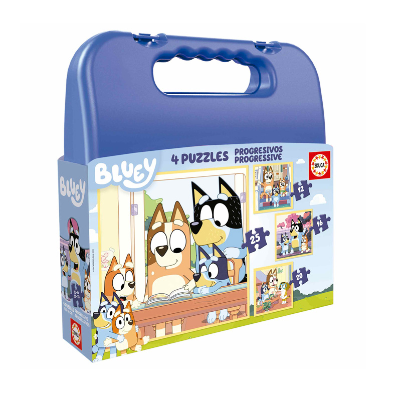 Wholesaler of Puzzles Maleta Progresivos Bluey 12-16-20-25pzs