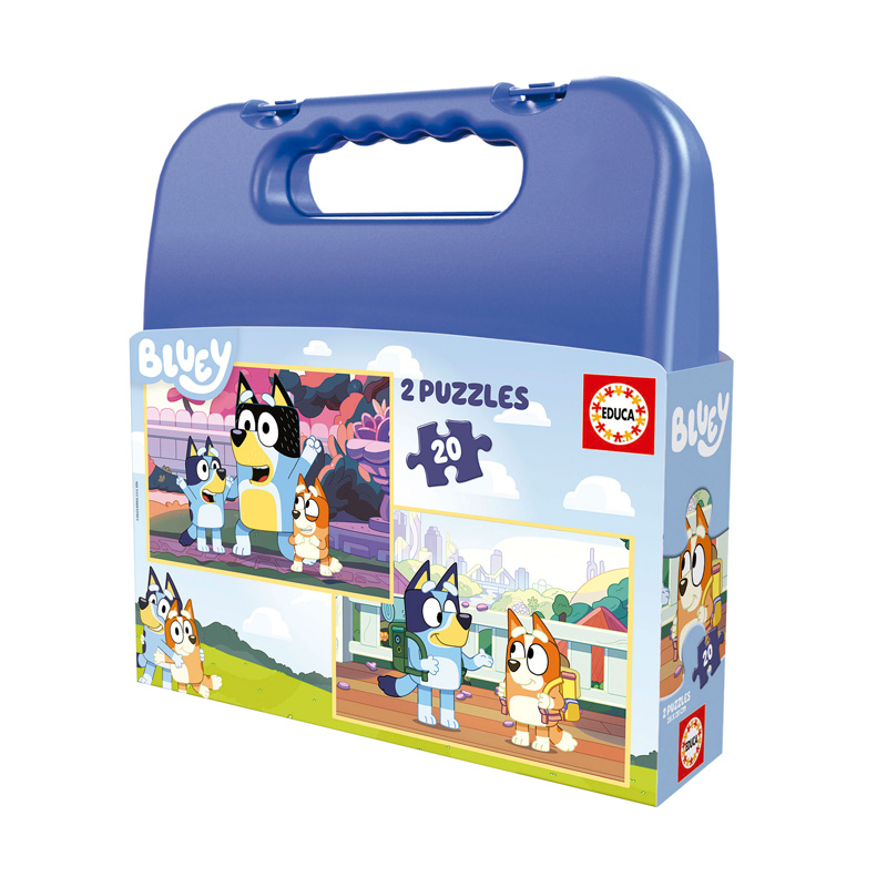 Puzzles Maleta Progresivos Bluey 2x20pzs