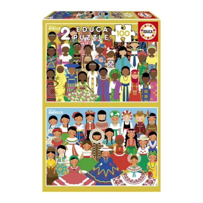 Distribuidor mayorista de Puzzles 2x100pzs Chicas de América y Chicas de África