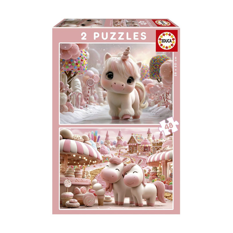 Puzzle 2x48pzs Unicornios dulces
