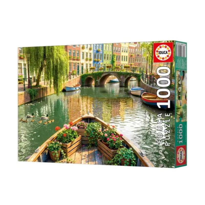 Puzzle Paseo en Barco por Amsterdam 1000pzs