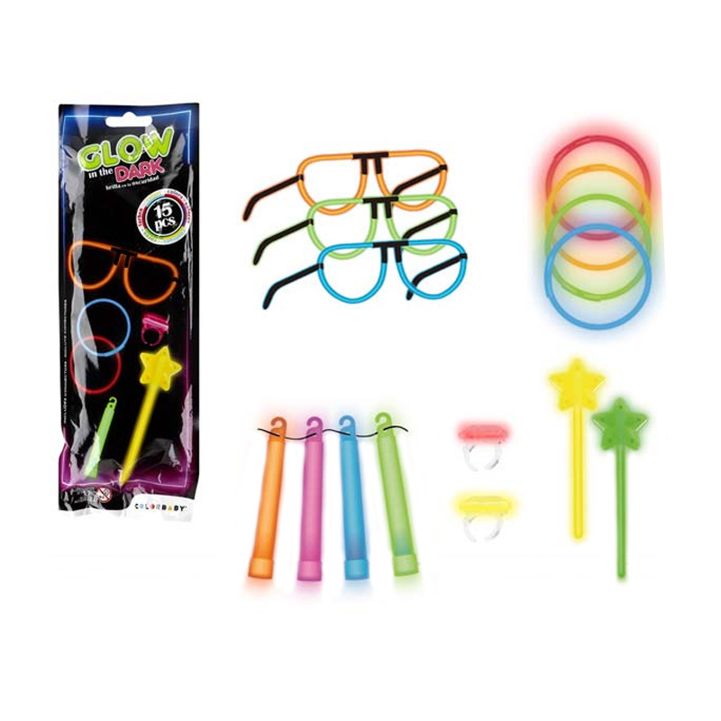 Set fiesta varitas luminosas Glow in the dark 15pcs