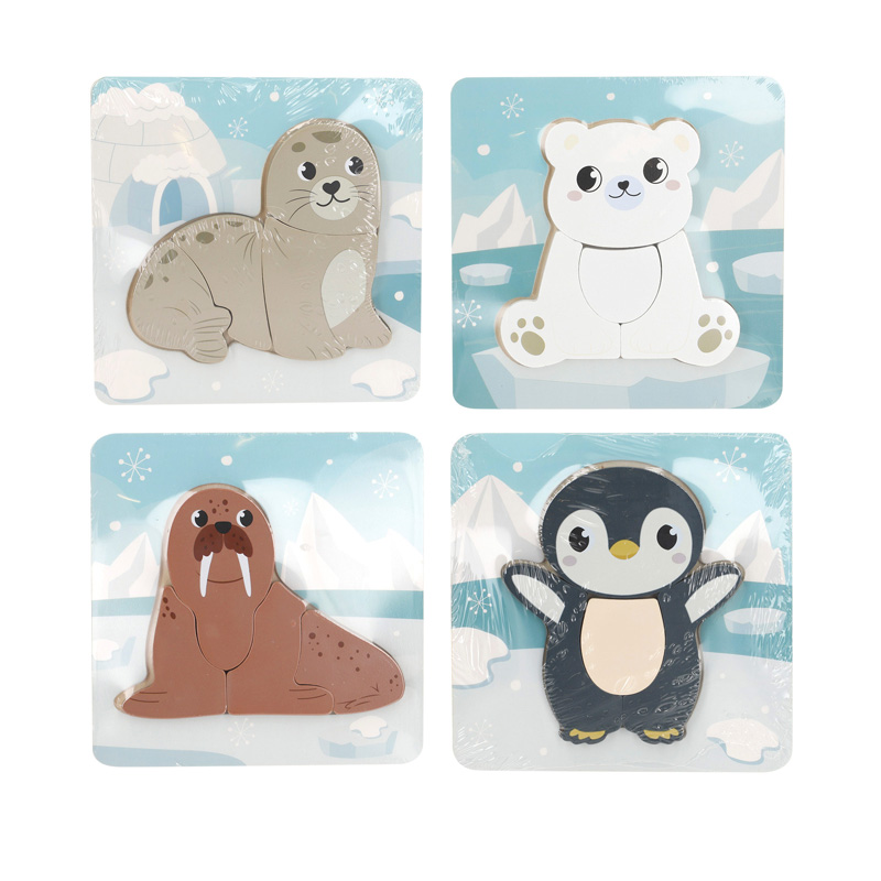 Puzzles de madera animales polares 14cm