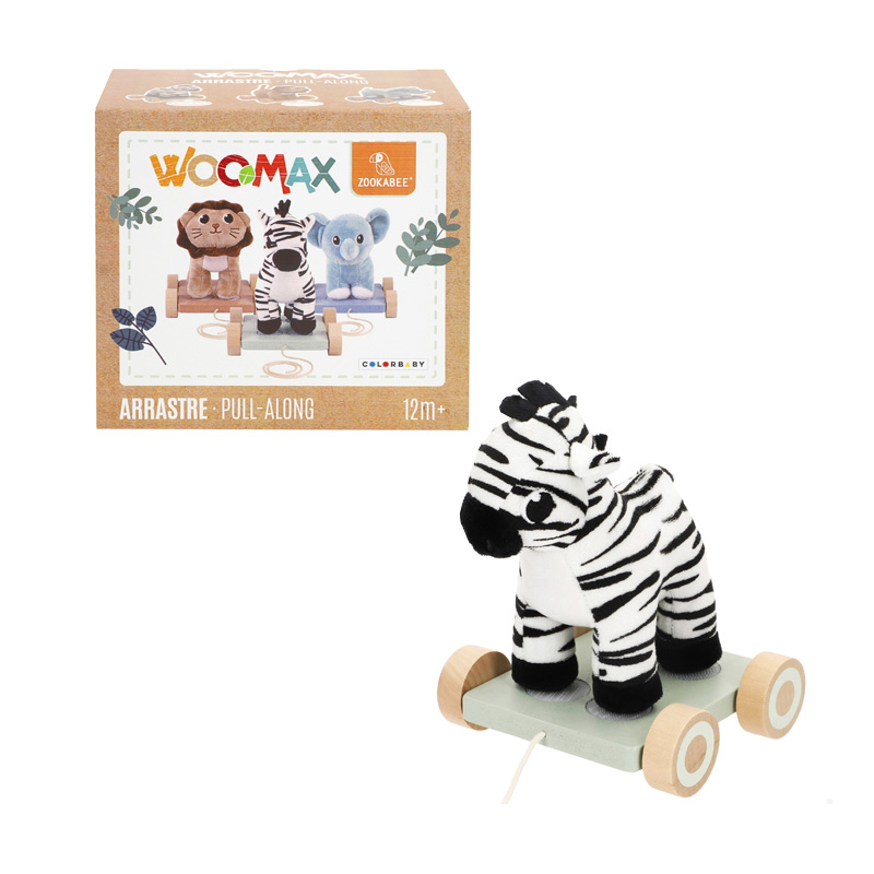 Juguete peluche arrastre Woomax - Cebra