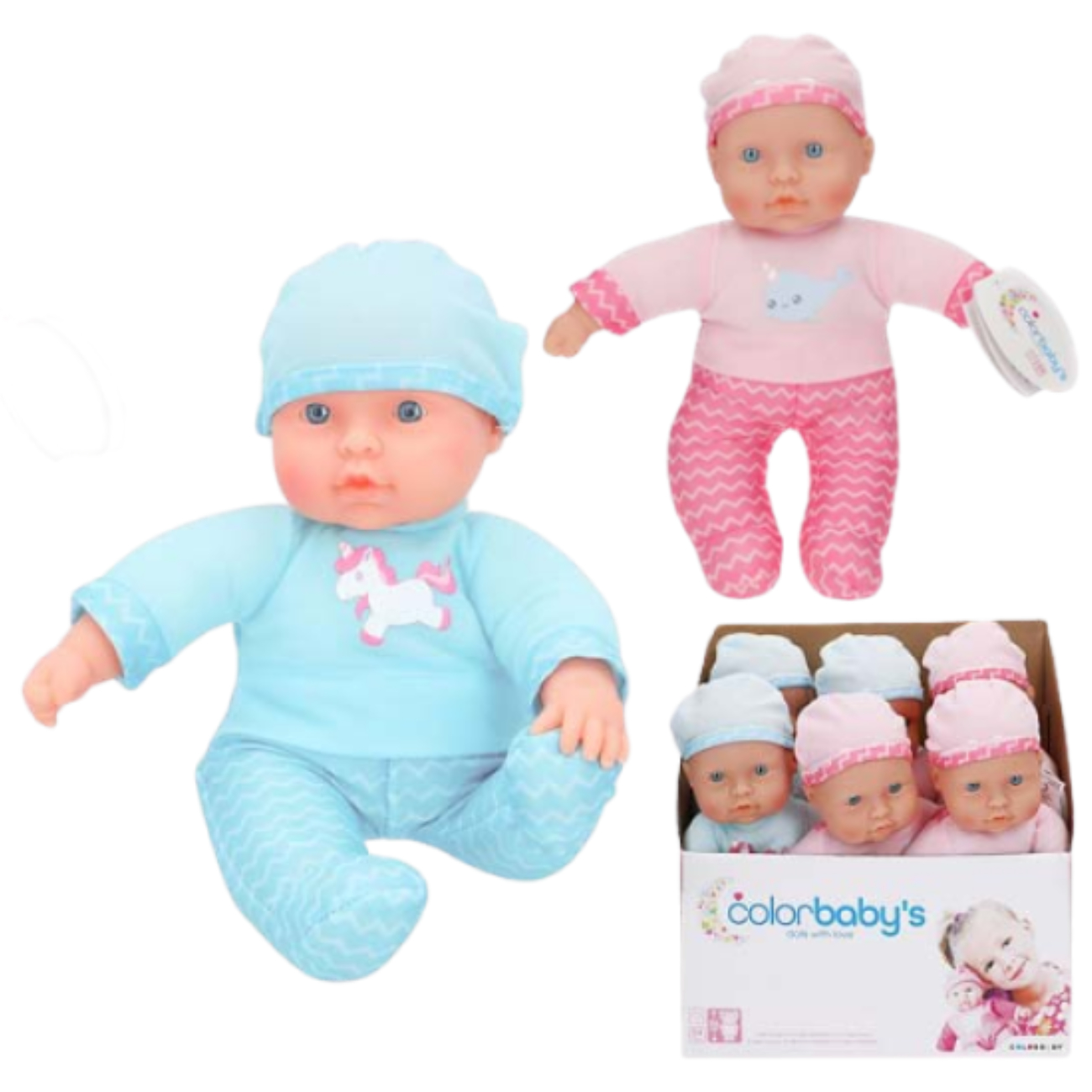 Expositor 6 Muñecos Blanditos Bebé