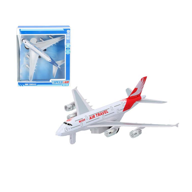 Miniatura avión Air Travel c/sonido y luces 1:300 Speed & Go - colores aleatorios