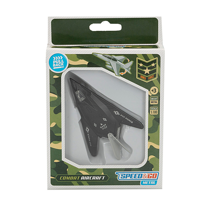 Miniatura avión Combat Aircraft 1:180 Speed & Go Navy F117 Force
