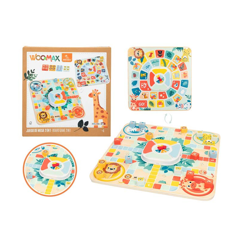 Juego Parchís Oca madera animales selva Woomax