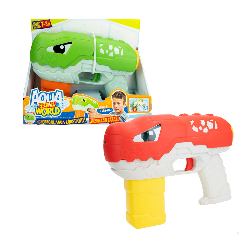 Pistola de agua eléctrica Dino Aqua World 22cm - colores aleatorios