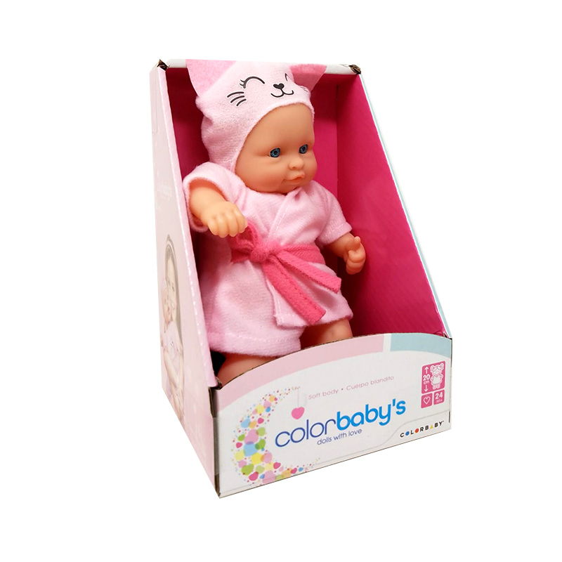 Muñeco bebe c/expositor 20cm - Rosa